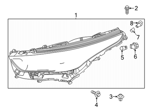 2020 Toyota Highlander Headlamp Components Diagram