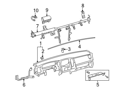 2015 Toyota Tacoma Cluster & Switches, Instrument Panel Diagram 1 - Thumbnail