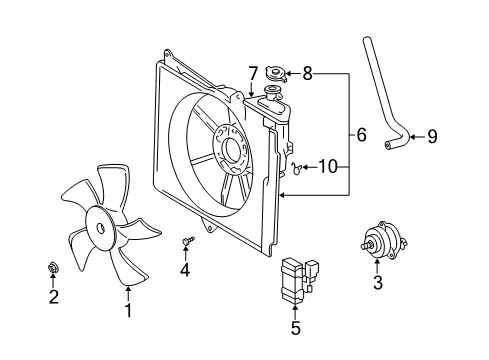 2005 Toyota Echo Cooling System, Radiator, Water Pump, Cooling Fan Diagram