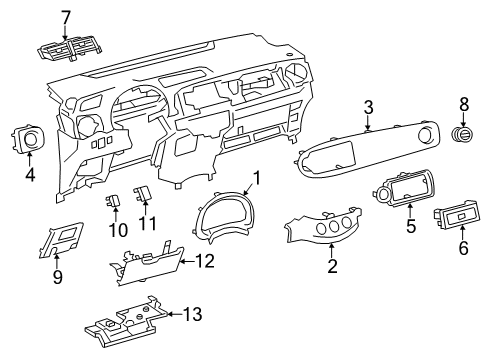 2018 Toyota Yaris Cover Sub-Assembly, Inst Diagram for 55606-0D050