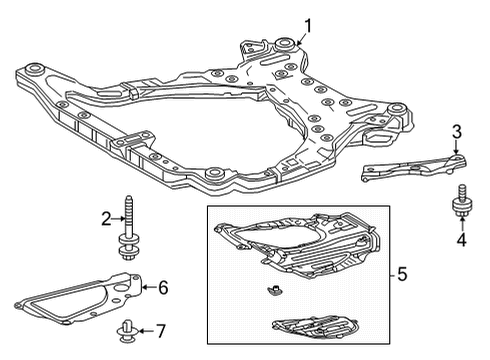 2022 Toyota Highlander Suspension Mounting - Front Diagram