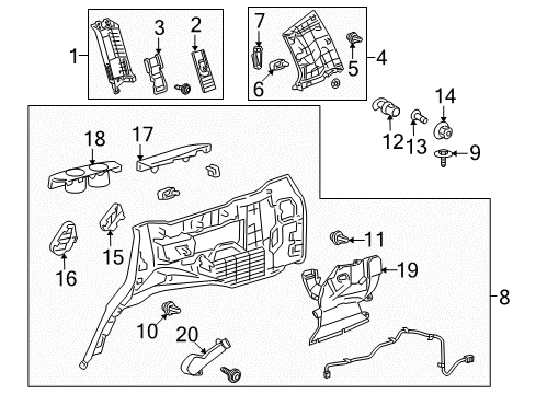 2015 Toyota Land Cruiser Cover, Side Trim Base Diagram for 62526-60050-A1