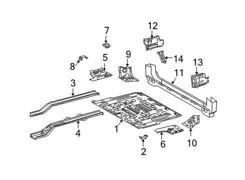 2008 Toyota 4Runner Pan, Rear Floor Diagram for 58311-60601