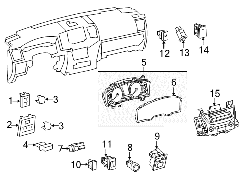 2020 Toyota Land Cruiser Switch Assembly, Outer M Diagram for 84870-60210