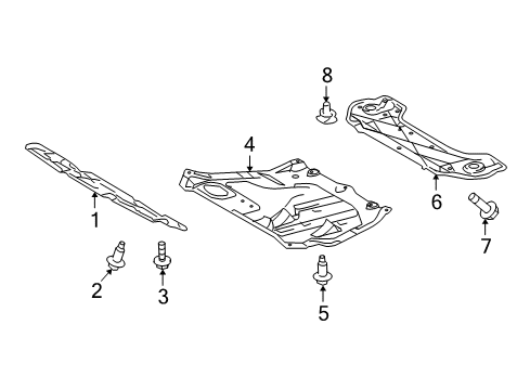 2008 Toyota Highlander Splash Shields Diagram