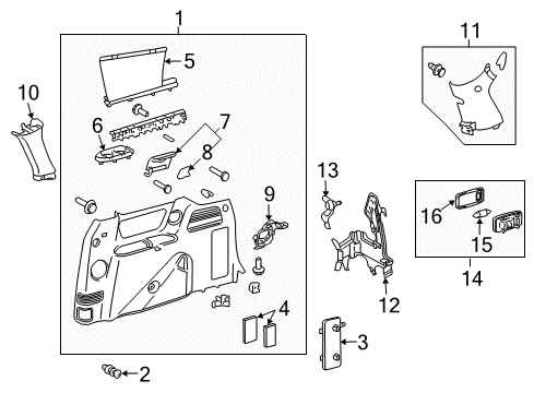 2006 Toyota Sienna Interior Trim - Side Panel Diagram 1 - Thumbnail