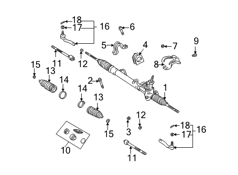 2005 Scion xA Steering Column & Wheel, Steering Gear & Linkage Diagram 2 - Thumbnail