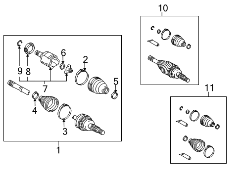 2004 Toyota Highlander Drive Axles - Rear Diagram