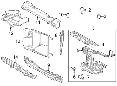 2024 Toyota Sequoia DUCT, SUB-RADIATOR Diagram for 165D1-F4020