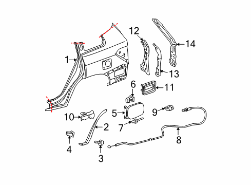 2008 Toyota Highlander Duct Assembly, Quarter V Diagram for 62940-12170