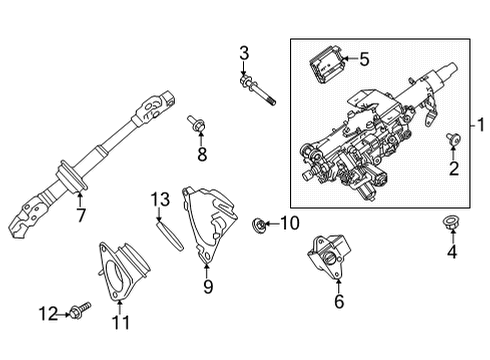 2021 Toyota Venza Clamp, Bolt Diagram for 45238-11010