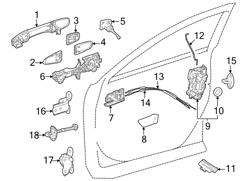 2023 Toyota bZ4X CHECK ASSY, FR DOOR Diagram for 68610-42070