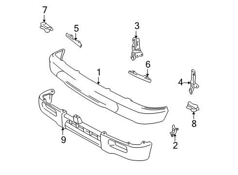 1995 Toyota Tacoma Front Bumper Diagram