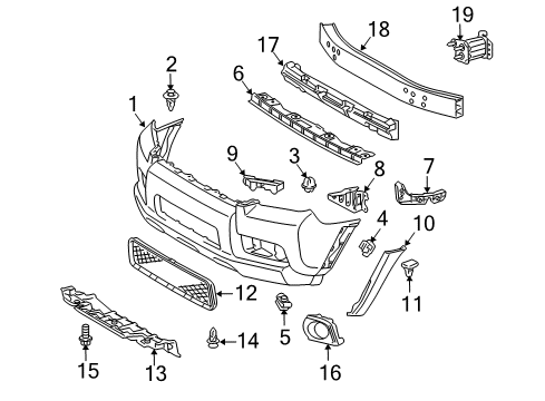 2013 Toyota 4Runner Front Bumper Diagram 2 - Thumbnail