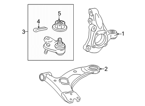 2019 Toyota Mirai Front Suspension Components Diagram