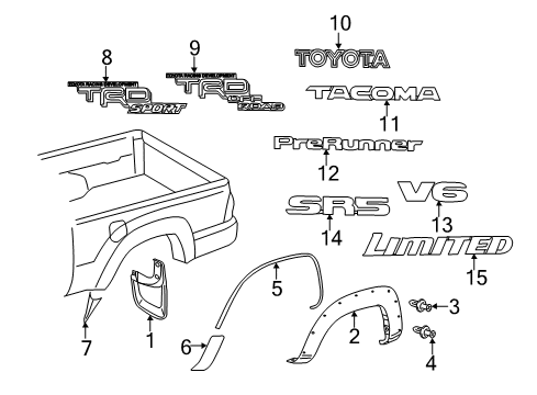 2009 Toyota Tacoma Exterior Trim - Pick Up Box Diagram 1 - Thumbnail