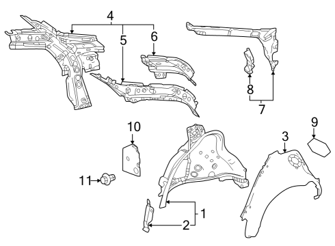 2023 Toyota Prius REINFORCEMENT, QTR W Diagram for 61673-47020