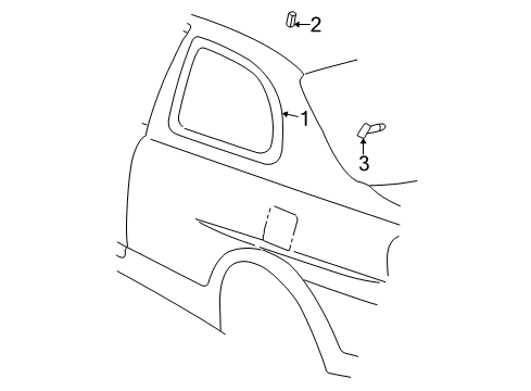 2005 Toyota Echo Quarter Panel - Glass & Hardware Diagram