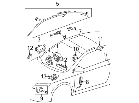 2005 Scion tC Cover, Side Trim Base RH Diagram for 62516-21010