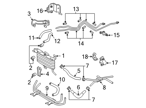 2003 Toyota 4Runner Clamp, Oil Cooler Tube Diagram for 32909-0C040