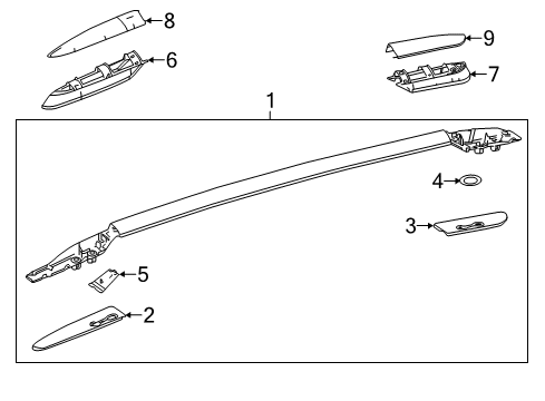 2018 Toyota RAV4 Luggage Rack, Silver, Passenger Side Diagram for 63460-0R030-B0