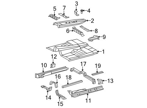 2008 Toyota Tundra Rear Reinforcement, Driver Side Diagram for 58216-0C011