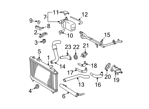 2001 Toyota Solara Radiator & Components, Cooling Fan Diagram 1 - Thumbnail