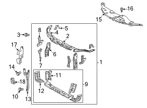 2009 Toyota Camry Reinforcement, Front CROSSMEMBER RH Diagram for 57163-33040