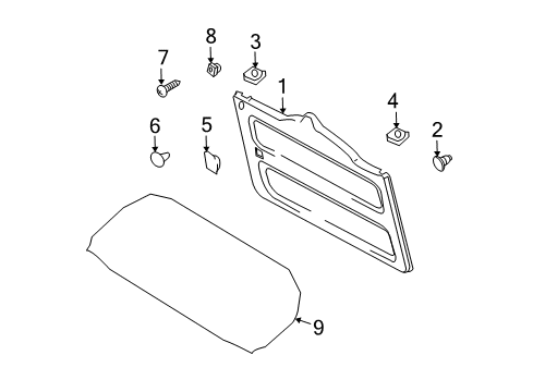 2012 Toyota FJ Cruiser Cover, Back Door Trim, RH Diagram for 64791-35020-B0