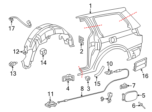 2011 Toyota Sienna Side Panel & Components Diagram