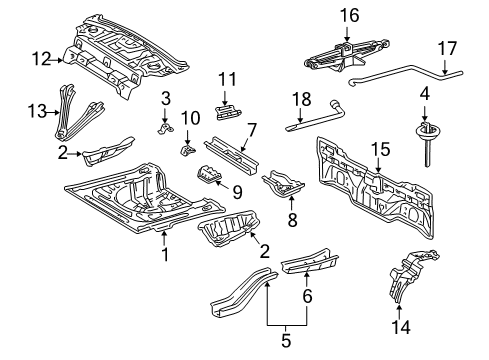 2000 Toyota Corolla Rear Body Diagram