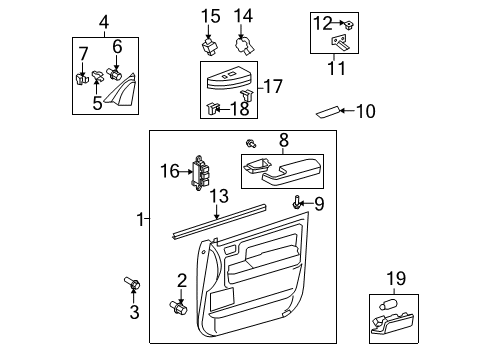 2008 Toyota Sequoia Garnish, Front Door Lower Frame Bracket, RH Diagram for 67491-0C020-E0