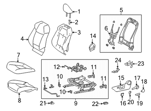 2023 Toyota Corolla Cross Driver Seat Components Diagram 1 - Thumbnail