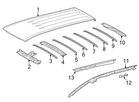 2024 Toyota Grand Highlander Roof & Components Diagram