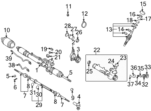 1997 Toyota RAV4 Cap, Steering Rack Guide Spring Diagram for 45524-12041