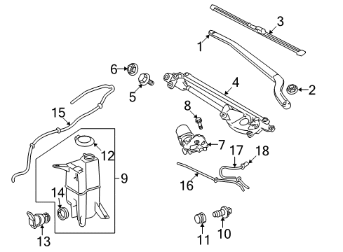 2012 Toyota Sequoia Rear Wiper Blade Diagram for 85242-0C010