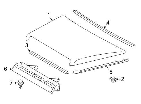 2021 Toyota Tundra Exterior Trim - Hood Diagram