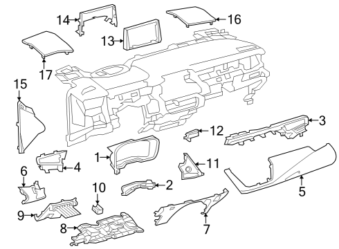 2023 Toyota GR Corolla Panel, Instrument Pa Diagram for 55472-02030-C0