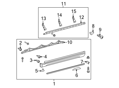 2014 Toyota 4Runner Exterior Trim - Pillars, Rocker & Floor Diagram 1 - Thumbnail