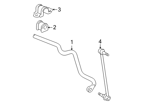 2004 Toyota Avalon Stabilizer Bar & Components - Front Diagram