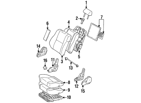 1997 Toyota Land Cruiser Seat Components Diagram 1 - Thumbnail