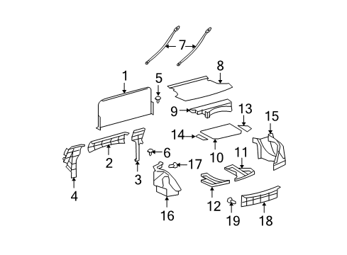 2008 Toyota Yaris Mat, Luggage Compartment Floor Diagram for 64711-52080-B0