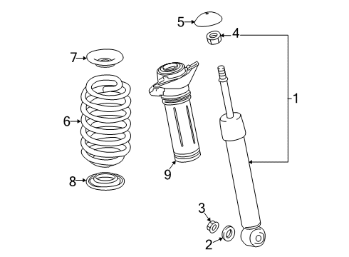 2018 Toyota Camry Shocks & Components - Rear Diagram 2 - Thumbnail