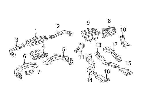 2009 Toyota Camry Duct Assy, Heater To Register Diagram for 55840-06010