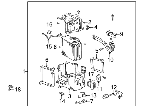 1998 Toyota 4Runner A/C Evaporator Components Diagram