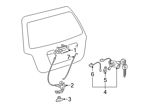 2007 Toyota Highlander Switch Sub-Assy, Door Unlock Diagram for 84903-48010