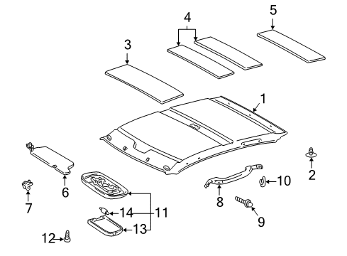 2003 Toyota Echo Visor Assembly, Left Diagram for 74320-52220-B0