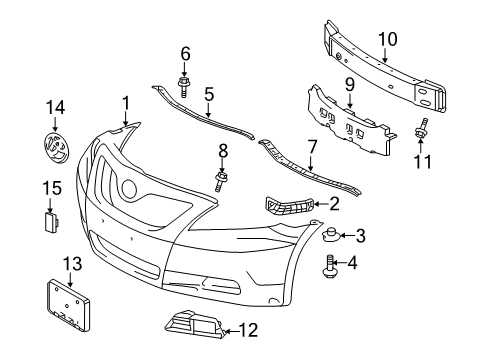 2007 Toyota Camry Absorber, Front Bumper Energy Diagram for 52611-06050