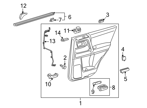 2016 Toyota 4Runner Interior Trim - Rear Door Diagram