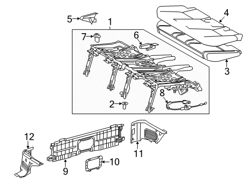 2016 Toyota RAV4 Rear Seat Cushion Cover (For Bench Type) Diagram for 71075-42690-25